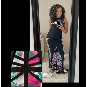 Adidas Black and Floral Maxi Skirt